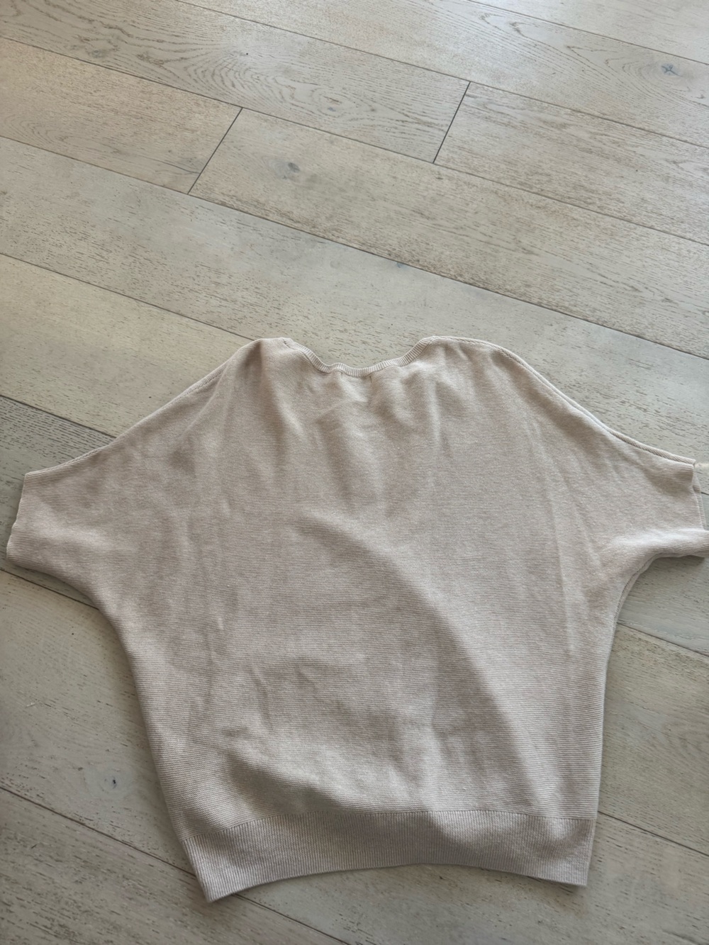 Quince Lightweight Cotton Cashmere Link-Stitch Dolman Sweater Heather Oatmeal S - Picture 3 of 5